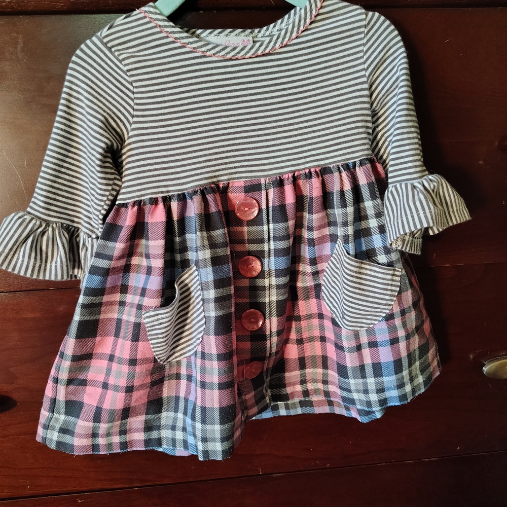 Bonnie Jean Striped and Plaid Kids Blouse